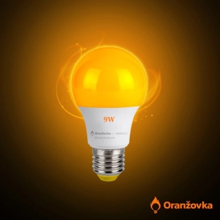 LED žárovka ORANŽOVKA bez modrého světla E27 9W 1600K
